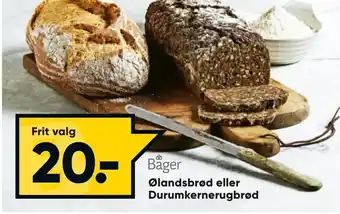 Bilka Ølandsbrød eller Durum kerne rugbrød tilbud