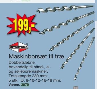 Harald Nyborg Maskinborsæt til træ tilbud