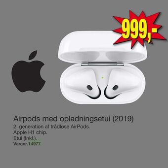 Airpods med opladningsetui (2019)