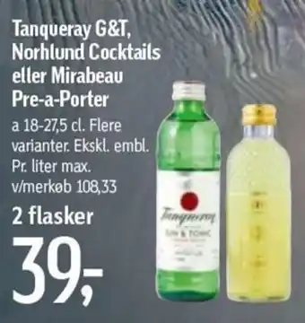 Føtex Tanqueray G&T Norhlund Cocktails 18-27,5 cl tilbud