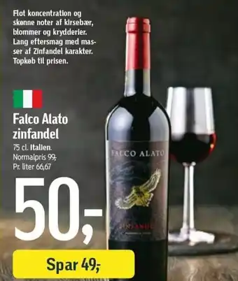 Føtex Falco Alato Zinfandel 75cl tilbud