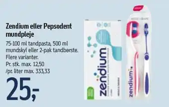 Føtex Zendium Eller Pepsodent Mundpleje 75-100ml tilbud