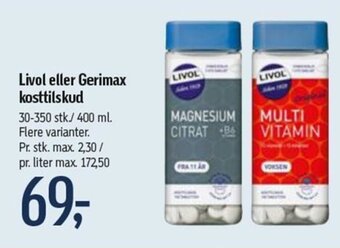 Føtex Livol Eller Gerimax Kosttilskud tilbud