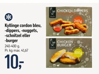 Føtex Kyllinge cordon bleu, -dippers, -nuggets, -schnitzel eller -burger tilbud