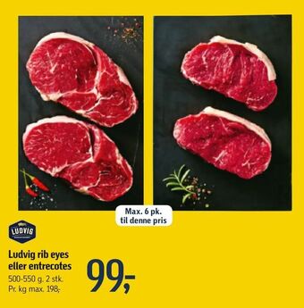 Føtex Ludvig rib eyes eller entrecotes tilbud
