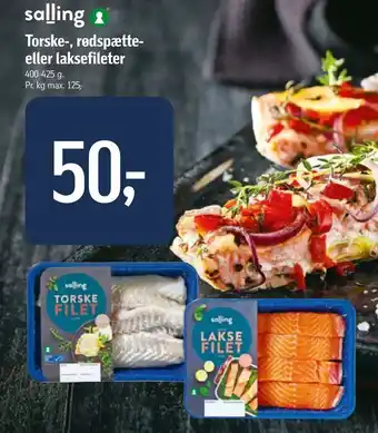 Torske-, rødspætte eller laksefileter
