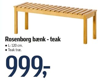 Føtex Rosenborg bænk - teak tilbud