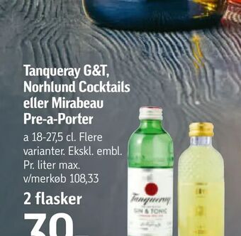 Føtex Tanqueray G&T, Norhlund Cocktails eller Mirabeau Pre-a-Porter tilbud