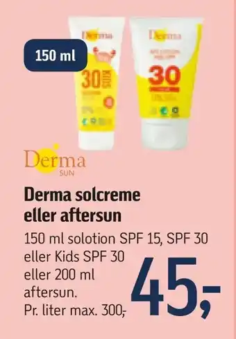 Føtex Derma solcreme eller aftersun tilbud