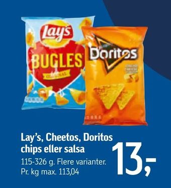 Lay's, Cheetos, Doritos chips eller salsa