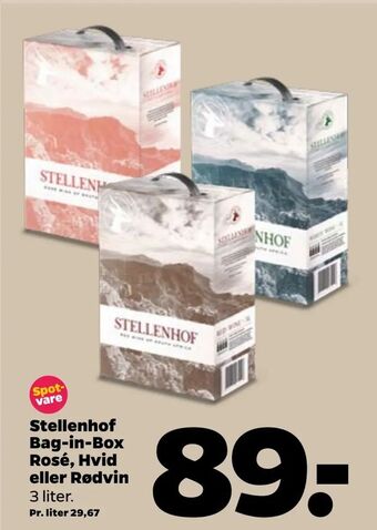 Netto Stellenhof Bag-in-Box Rosé, Hvid eller Rødvin tilbud