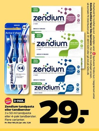 Netto Zendium tandpasta eller tandbørster tilbud