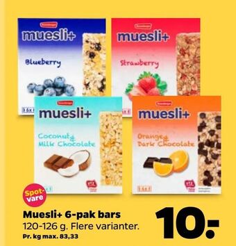 Netto Muesli+ 6-pak bars tilbud