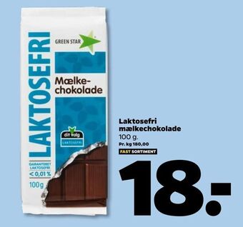Netto Laktosefri mælkechokolade tilbud