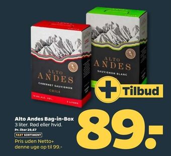 Netto Alto Andes Bag-in-Box tilbud