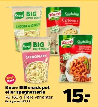 Netto Knorr BIG snack pot eller spaghetteria tilbud