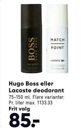 Bilka Hugo Boss eller Lacoste deodorant tilbud