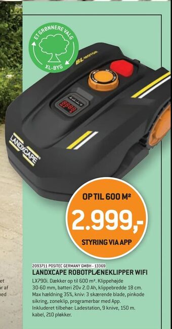 XL-BYG Landxcape robotplæneklipper wifi tilbud