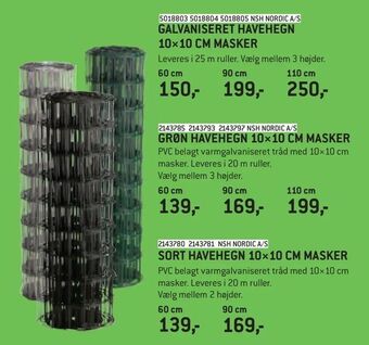 Grøn havehegn 10×10 cm masker