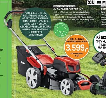 XL-BYG Al-ko plæneklipper 40v tilbud