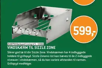 Vindskærm til sizzle zone