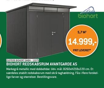 Biohort redskabsrum avantgarde a5