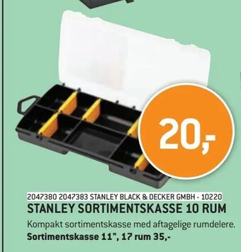 XL-BYG Stanley sortimentskasse 10 rum tilbud