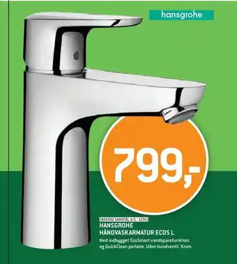 XL-BYG Hansgrohe håndvaskarmatur ecos l tilbud