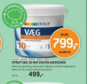 XL-BYG Dyrup væg 10 mat ekstra dækkende tilbud
