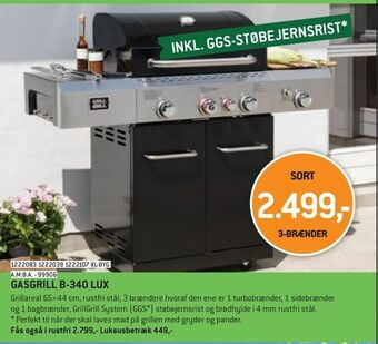 XL-BYG Gasgrill b-340 lux tilbud