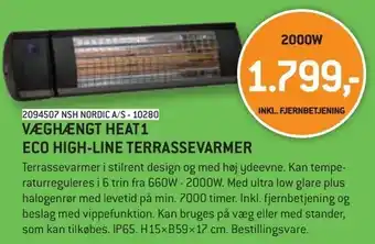XL-BYG Væghængt heat1 eco high-line terrassevarmer tilbud