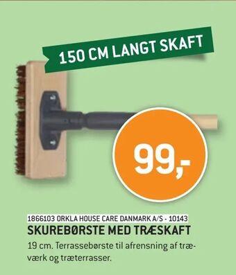 XL-BYG Skurebørste med træskaft tilbud