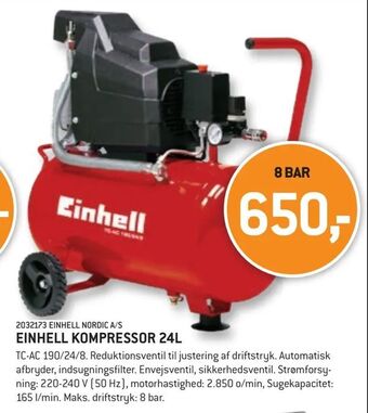 XL-BYG Einhell kompressor 24l tilbud