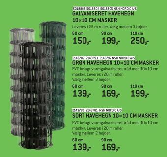 XL-BYG Galvaniseret havehegn 10×10 cm masker tilbud