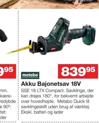 Bauhaus Akku Bajonetsav 18V tilbud