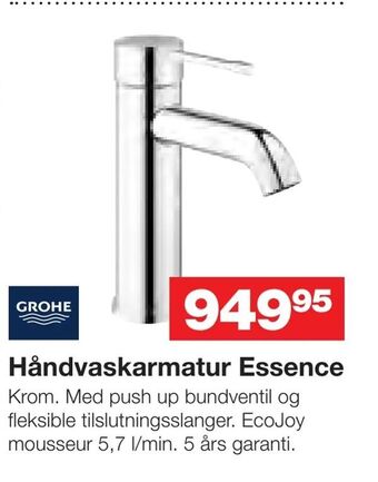 Bauhaus Håndvaskarmatur Essence tilbud