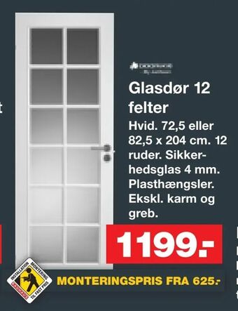 Glasdør 12 felter