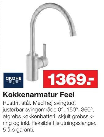 Bauhaus Køkkenarmatur Feel tilbud