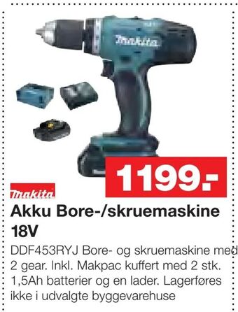 Bauhaus Akku Bore-/skruemaskine 18V tilbud