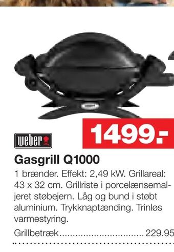 Bauhaus Gasgrill Q1000 tilbud