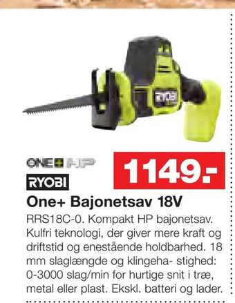 Bauhaus One+ Bajonetsav 18V tilbud