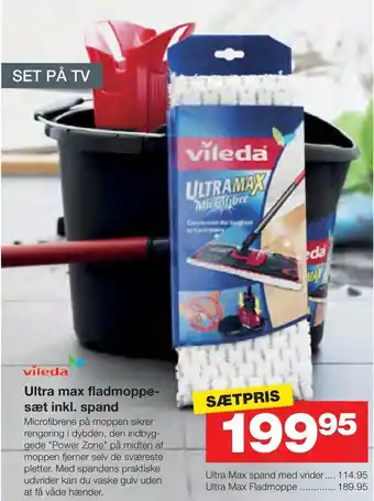 Bauhaus Ultra max fladmoppe sæt inkl. spand tilbud