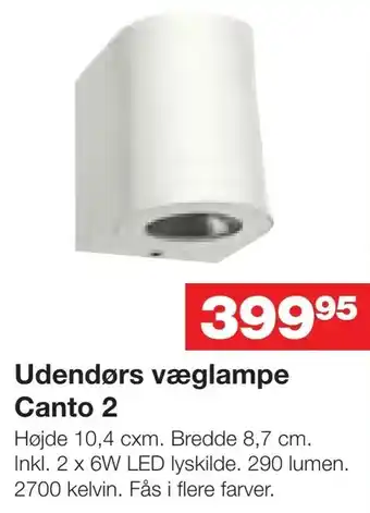 Bauhaus Udendørs væglampe Canto 2 tilbud