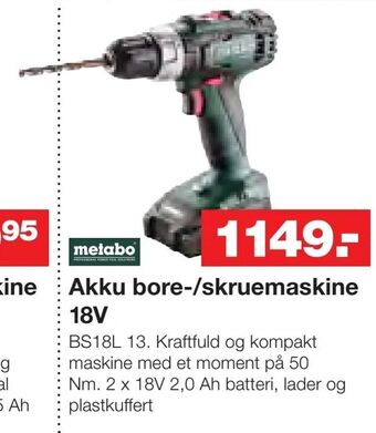 Bauhaus Akku bore-/skruemaskine 18V tilbud