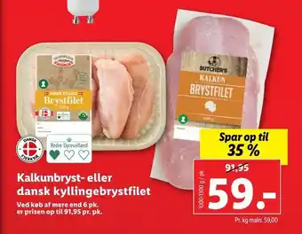 Let-Køb Kalkunbryst eller dansk kyllingebrystfilet tilbud