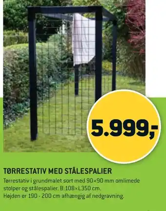 XL-BYG Tørrestativ med stålespalier tilbud
