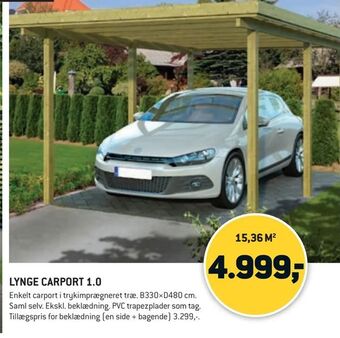 XL-BYG LYNGE CARPORT 1,0 tilbud