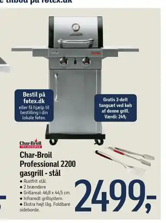Føtex Char-Broil Professional 2200 gasgrill - stål tilbud