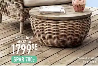 Imerco Rattan bord 65x32 cm tilbud