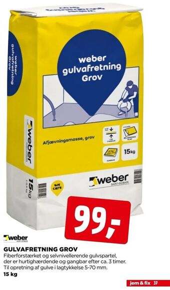 jem & fix Gulvafretning grov tilbud